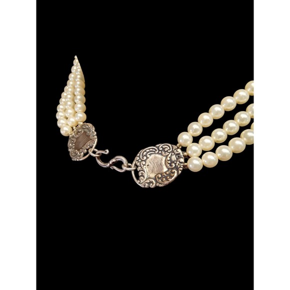 T Foree Hunsicker Pearl & Silver Choker Necklace - Picture 3 of 7